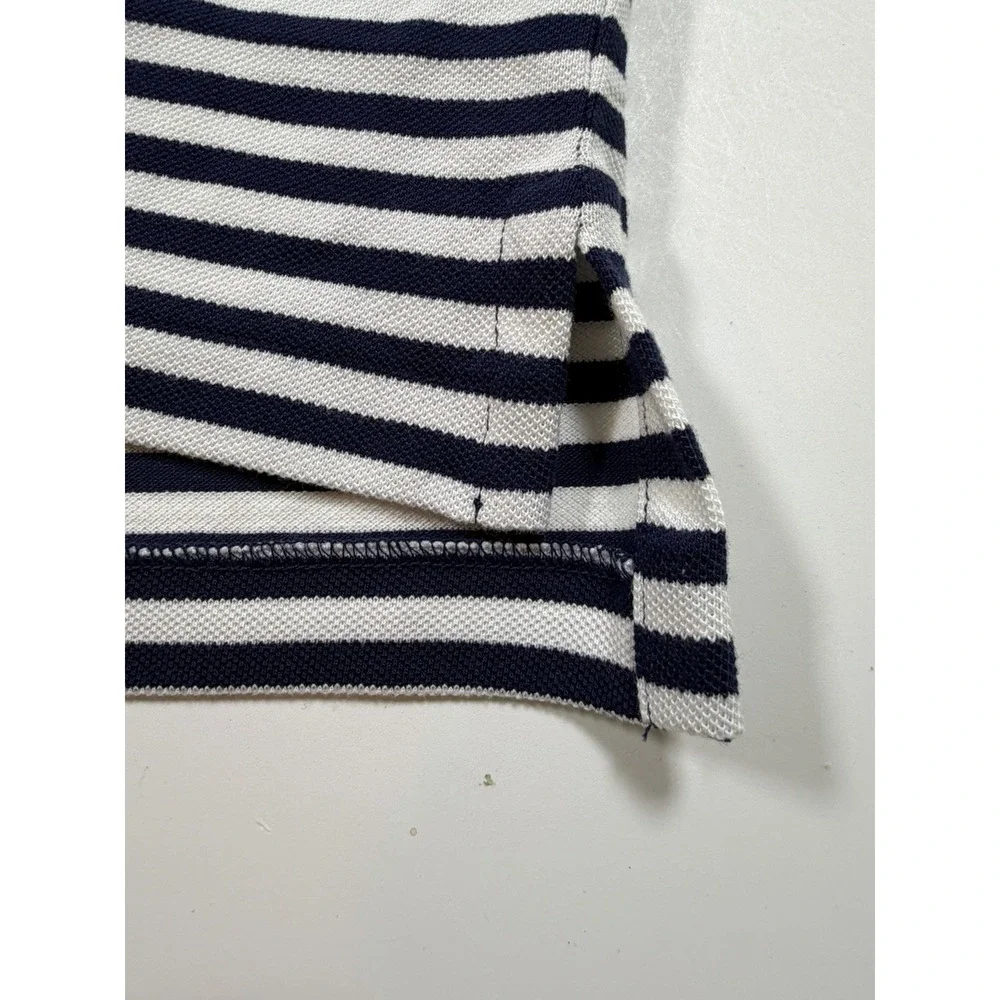 Polo Ralph Lauren Men's Size XLT White Navy Striped Short Sleeve Polo Shirt NWT